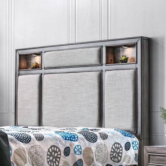 DAPHNE Gray Cal.King, E.King & Queen Bed - Carl's Furniture (Garden City, KS)