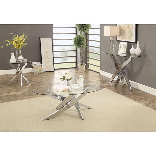 LAILA Chrome Sofa Table - Carl's Furniture (Garden City, KS)