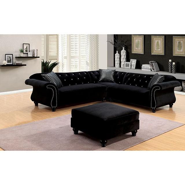 JOLANDA II Black Sectional, Black - Carl's Furniture (Garden City, KS)