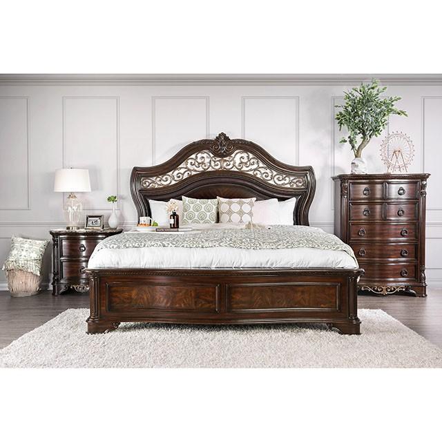 Menodora Brown Cherry Cal.King, E.King, Queen Bed - Carl's Furniture (Garden City, KS)