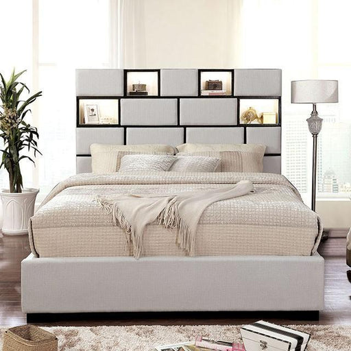 Gemma Beige/Black Cal.King Bed - Carl's Furniture (Garden City, KS)
