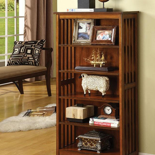 Valencia I Antique Oak Media Shelf - Carl's Furniture (Garden City, KS)
