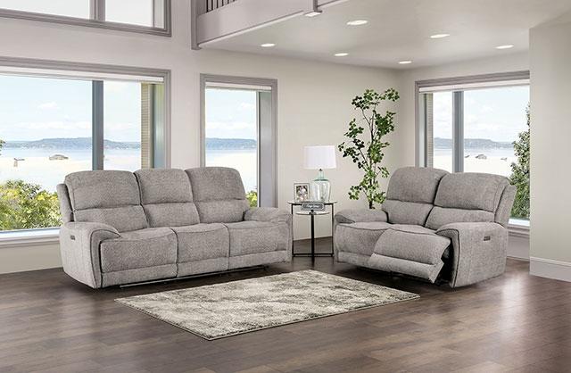 MORCOTE Power Loveseat, Light Gray - Carl's Furniture (Garden City, KS)