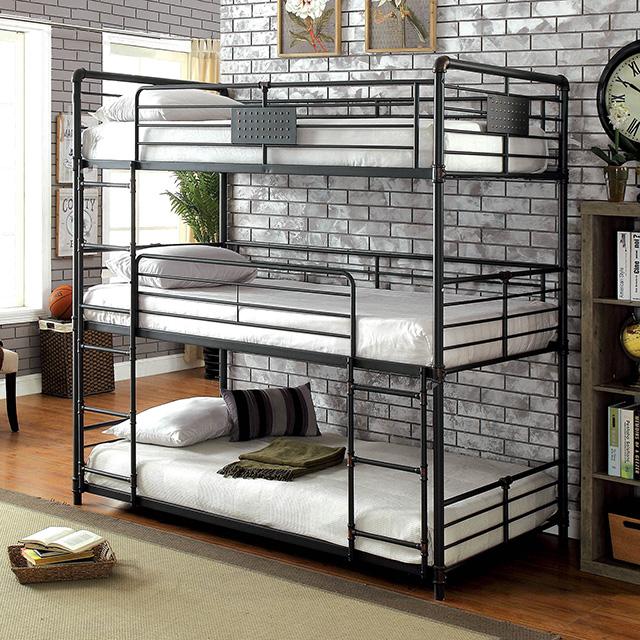 Olga I Antique Black Full/Full Bunk Bed - Carl's Furniture (Garden City, KS)
