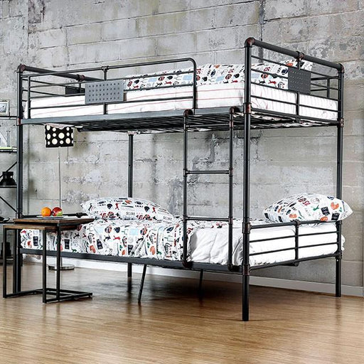 Olga I Antique Black Full/Full Bunk Bed - Carl's Furniture (Garden City, KS)