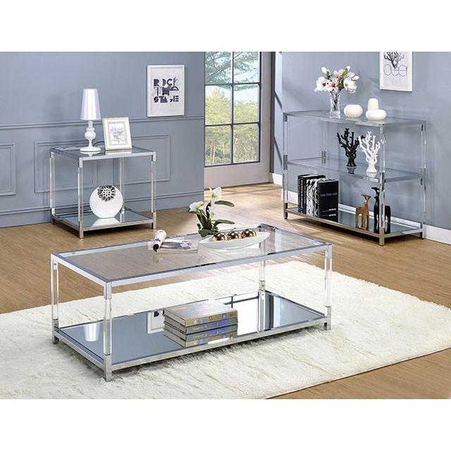 Ludvig Chrome/Clear Coffee Table - Carl's Furniture (Garden City, KS)