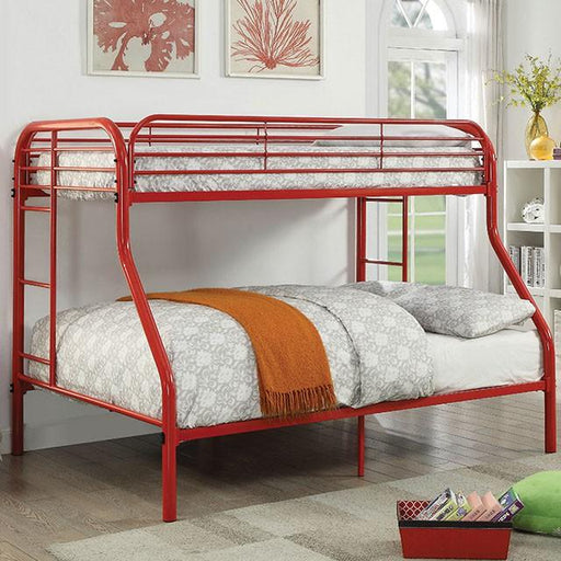 Opal Red Twin/Full Bunk Bed - Carl's Furniture (Garden City, KS)