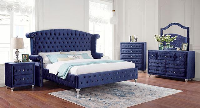 Alzire Black & Blue Mirror - Carl's Furniture (Garden City, KS)