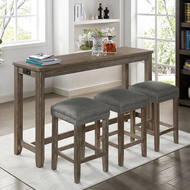 Caerleon 3 & 4 Piece Counter Ht. Set Gray & Blue - Carl's Furniture (Garden City, KS)