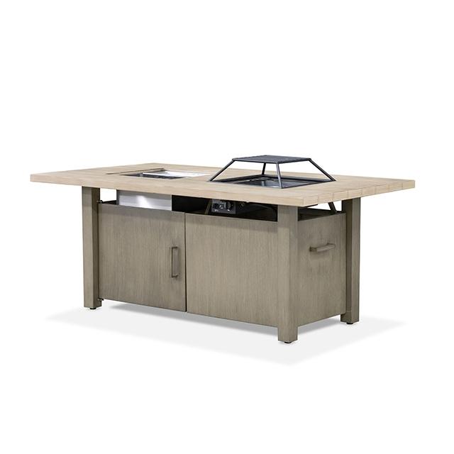 Bordeaux Dining Table w/ Fire Pit & Cooler - Carl's Furniture (Garden City, KS)