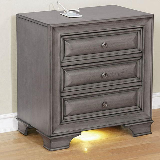 Brandt Gray Night Stand - Carl's Furniture (Garden City, KS)