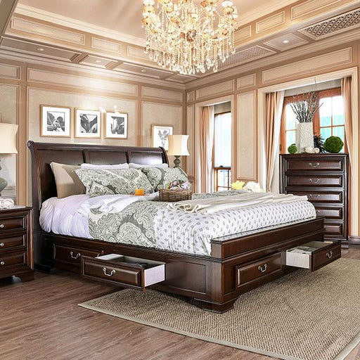 Brandt Brown Cherry Cal.King, E.King & Queen Bed - Carl's Furniture (Garden City, KS)