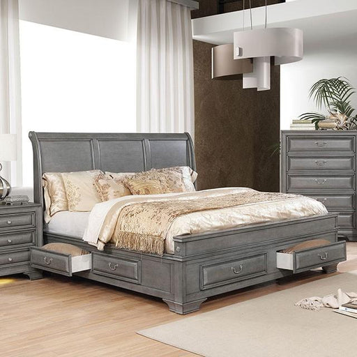 Brandt Gray Cal.King, E.King & Queen Bed - Carl's Furniture (Garden City, KS)