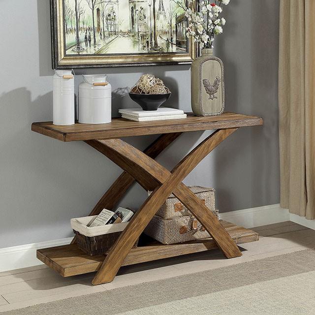 Bryanna Antique Light Oak Sofa Table - Carl's Furniture (Garden City, KS)