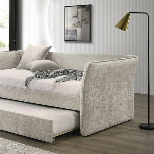 Yuri Twin Daybed w/ Trundle Beige - Carl's Furniture (Garden City, KS)