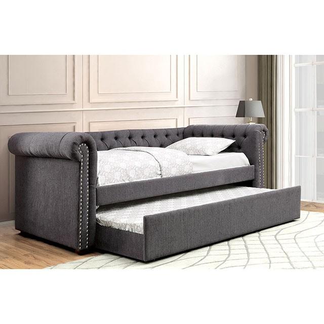 LEANNA Gray Daybed w/ Trundle, Gray - Carl's Furniture (Garden City, KS)
