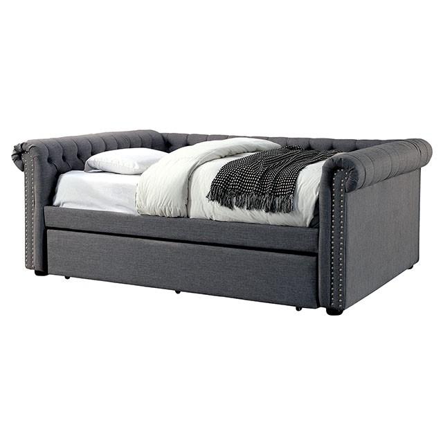 LEANNA Gray Full Daybed w/ Trundle, Gray - Carl's Furniture (Garden City, KS)
