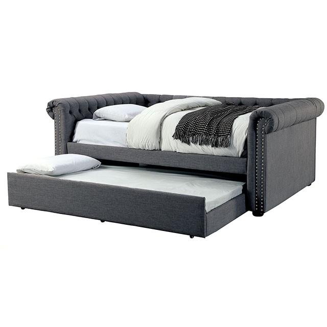 LEANNA Gray Daybed w/ Trundle, Gray - Carl's Furniture (Garden City, KS)