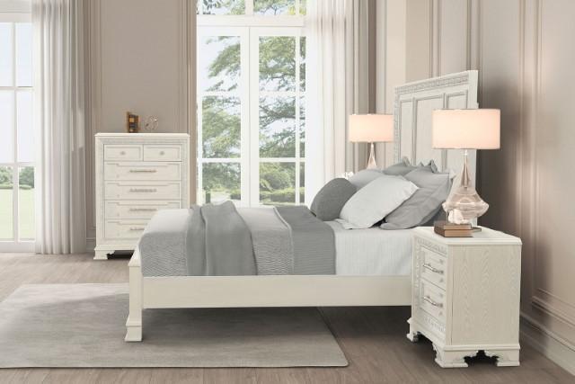 Stella Mia E.King & Queen Bed White & White - Carl's Furniture (Garden City, KS)