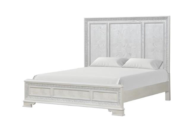 Stella Mia E.King & Queen Bed White & White - Carl's Furniture (Garden City, KS)