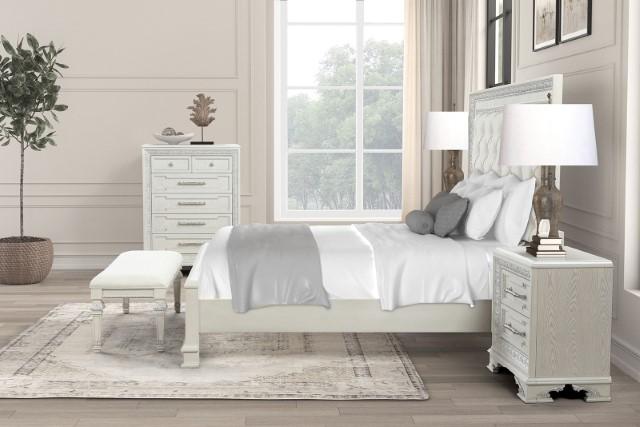 Stella Mia E.King & Queen Bed White & White - Carl's Furniture (Garden City, KS)