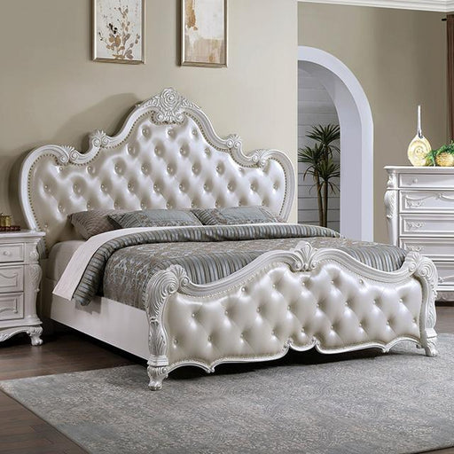 Ventresca E.King & Queen Bed White & Chrome - Carl's Furniture (Garden City, KS)