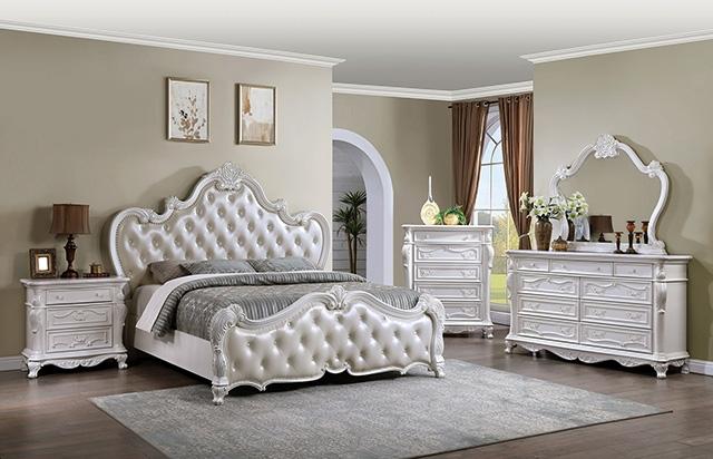 Ventresca E.King & Queen Bed White & Chrome - Carl's Furniture (Garden City, KS)
