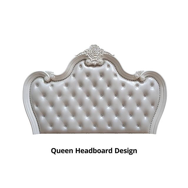 Ventresca E.King & Queen Bed White & Chrome - Carl's Furniture (Garden City, KS)