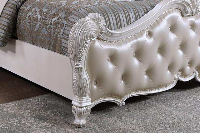 Ventresca E.King & Queen Bed White & Chrome - Carl's Furniture (Garden City, KS)