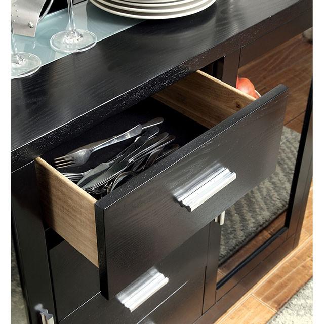 Luminar Black Glass-Insert Dining Table - Carl's Furniture (Garden City, KS)