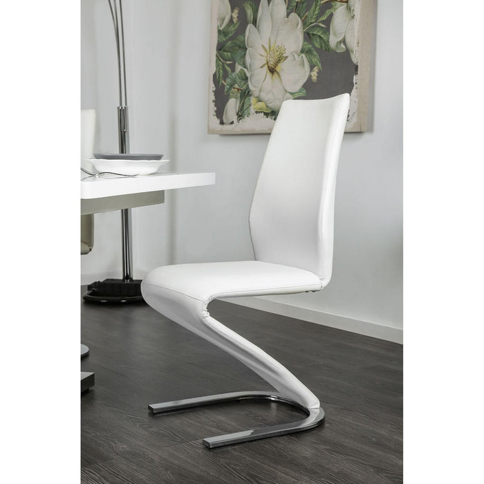 Midvale White/Chrome Side Chair (2/CTN) - Carl's Furniture (Garden City, KS)