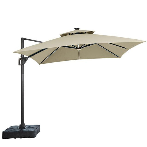 Sano 10 Ft Square Umbrella w/ Double Top w/ LED Light + 37" Large Base - Carl's Furniture (Garden City, KS)