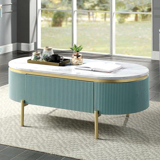 KOBLENZ Coffee Table, Light Teal - Carl's Furniture (Garden City, KS)