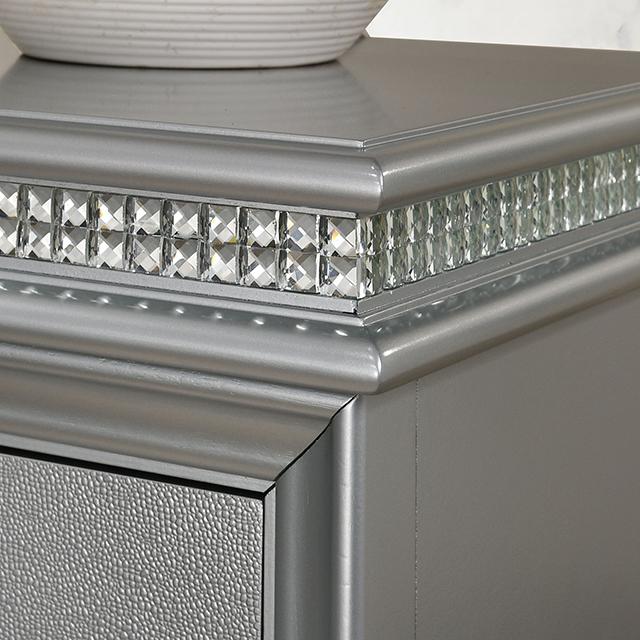 MADDIE Night Stand, Silver - Carl's Furniture (Garden City, KS)