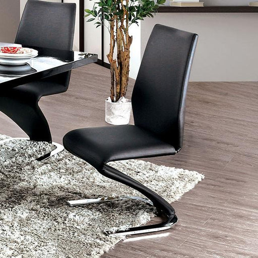 Midvale Black/Chrome Side Chair (2/CTN) - Carl's Furniture (Garden City, KS)