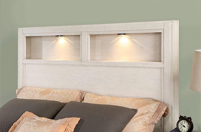 KARLA Cal.King, E.King & Queen Bed, Gray & White - Carl's Furniture (Garden City, KS)