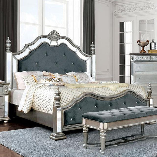 Azha Silver/Gray Cal.King & Queen Bed - Carl's Furniture (Garden City, KS)