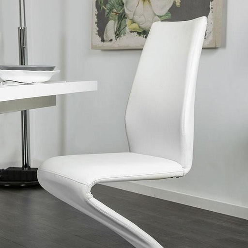 Midvale White/Chrome Side Chair (2/CTN) - Carl's Furniture (Garden City, KS)