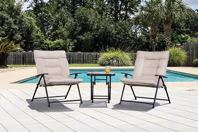 Bastia 3 Pc. Conversation Set Teal & Beige - Carl's Furniture (Garden City, KS)