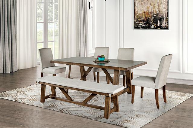 Losone Dining Table Set with Bench Rustic - Carl's Furniture (Garden City, KS)