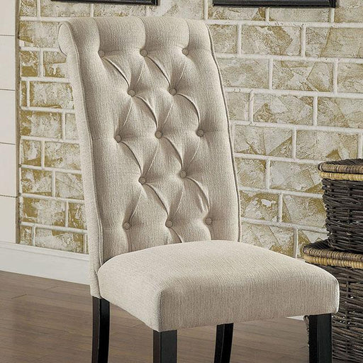Mashall Beige/Antique Black Side Chair, Ivory (2/CTN) - Carl's Furniture (Garden City, KS)