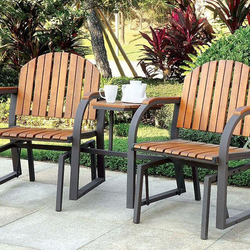 PERSE Dark Gray/Oak Rocking Chair - Carl's Furniture (Garden City, KS)