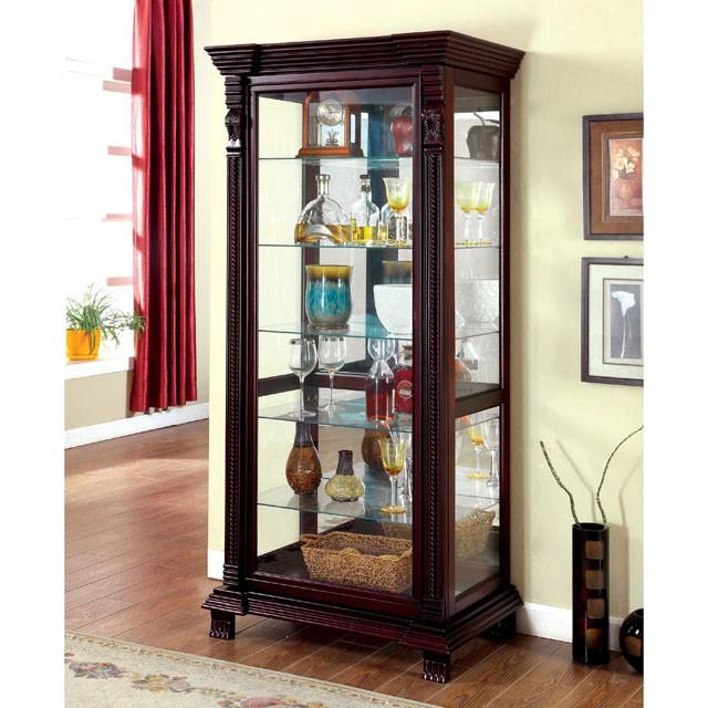TULARE Dark Cherry Curio - Carl's Furniture (Garden City, KS)