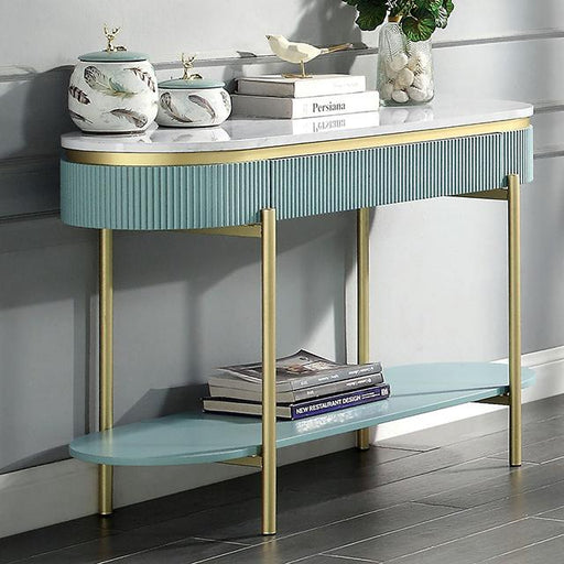 KOBLENZ Sofa Table, Light Teal - Carl's Furniture (Garden City, KS)