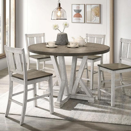 DAKOTA Counter Ht. Table, A. White/Ash Brown - Carl's Furniture (Garden City, KS)
