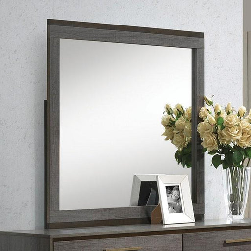 MANVEL Two-Tone Antique Gray Mirror - Carl's Furniture (Garden City, KS)