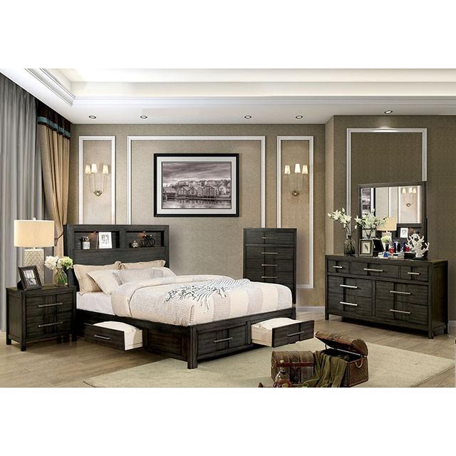 KARLA Cal.King, E.King & Queen Bed, Gray & White - Carl's Furniture (Garden City, KS)