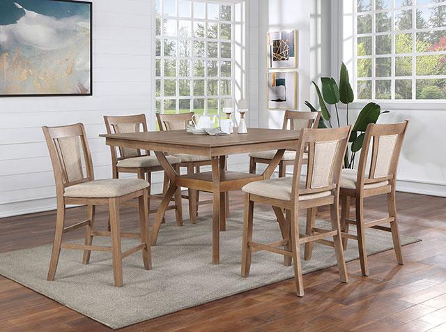 UPMINSTER Counter Ht. Chair (2/CTN), Natural Tone/Beige - Carl's Furniture (Garden City, KS)