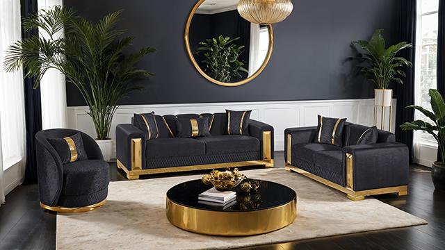 Valdosta Chair Black & Beige - Carl's Furniture (Garden City, KS)