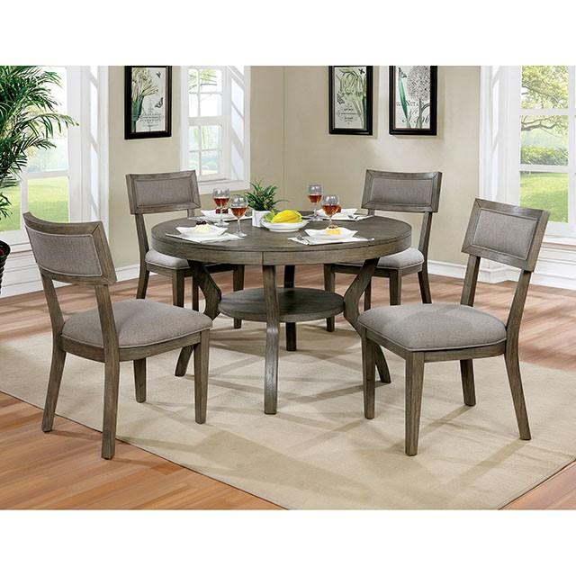 Leeds Gray Round Dining Table - Carl's Furniture (Garden City, KS)